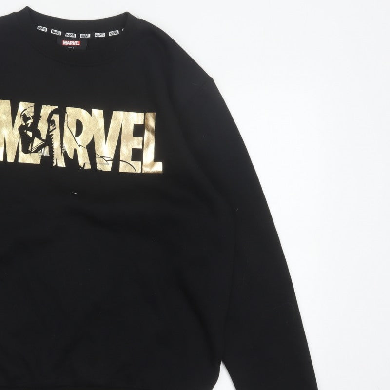 Marvel Men’s Black M Gold Darth Vader Graphic Print Crew Neck Sweatshirt