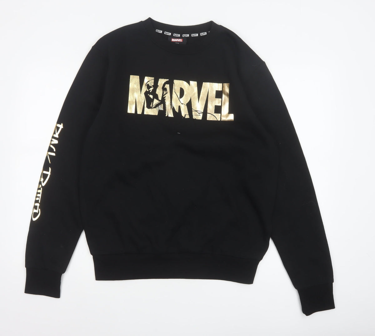 Marvel Men’s Black M Gold Darth Vader Graphic Print Crew Neck Sweatshirt