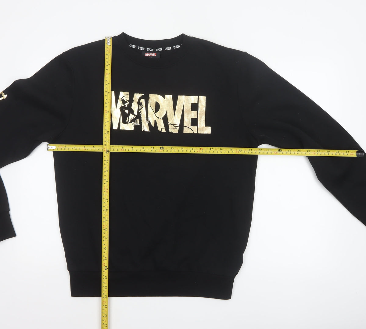 Marvel Men’s Black M Gold Darth Vader Graphic Print Crew Neck Sweatshirt
