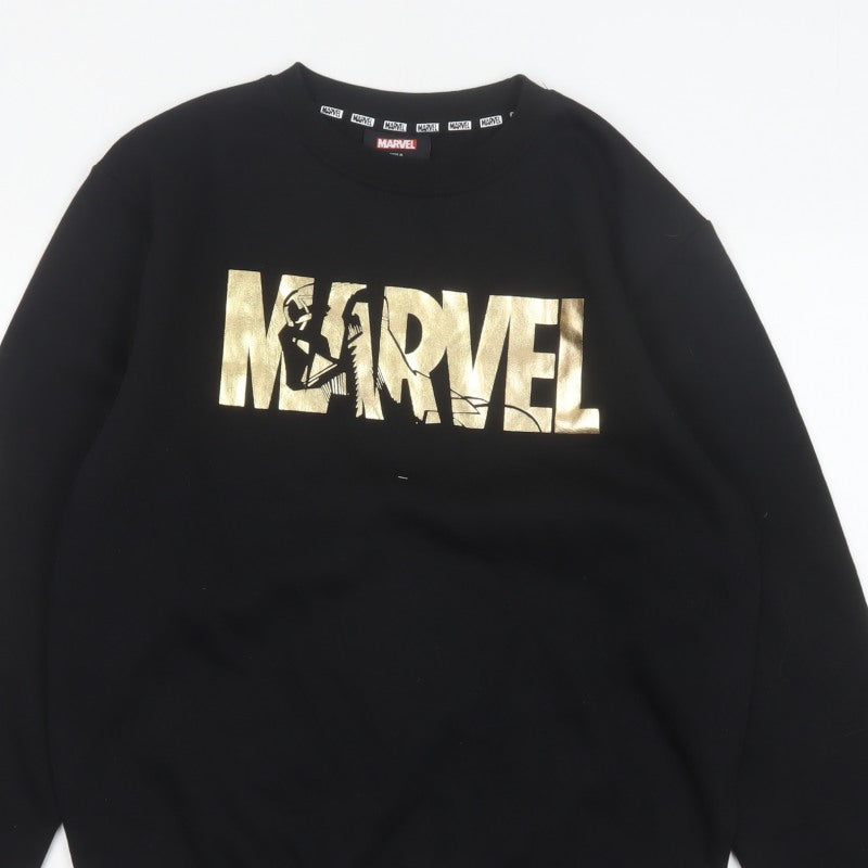 Marvel Men’s Black M Gold Darth Vader Graphic Print Crew Neck Sweatshirt