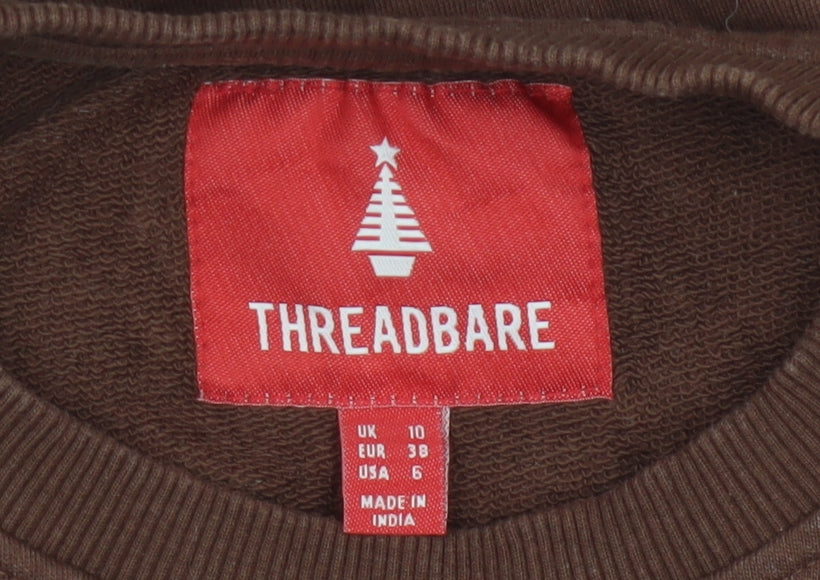 Threadbare Women’s Brown Size 10 Christmas Lapland Graphic Sweatshirt