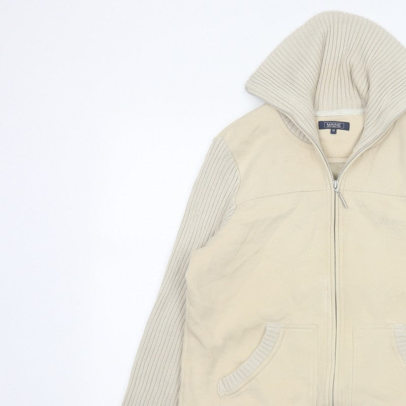 Maine New England Women's Ivory UK 14 Zip Knit Jacket Pockets