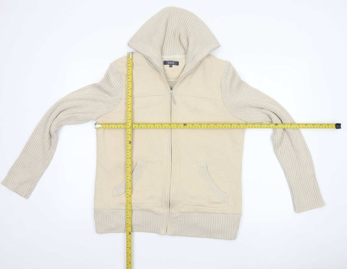Maine New England Women's Ivory UK 14 Zip Knit Jacket Pockets