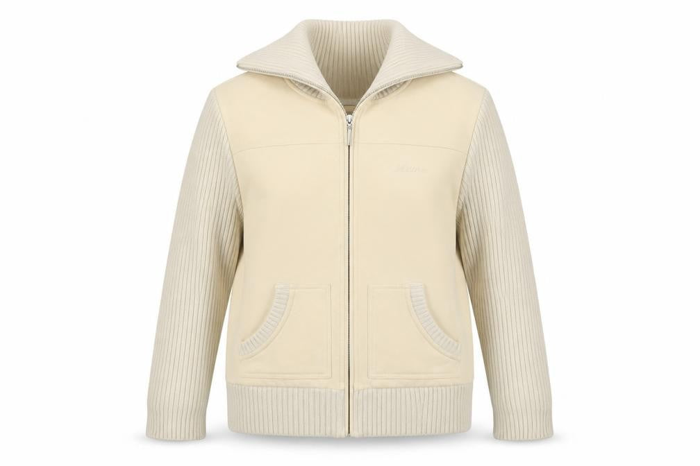 Maine New England Women's Ivory UK 14 Zip Knit Jacket Pockets