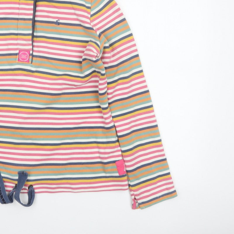 Joules Women’s Multicoloured UK 14 Striped Henley Sweatshirt