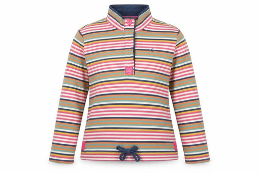 Joules Women’s Multicoloured UK 14 Striped Henley Sweatshirt
