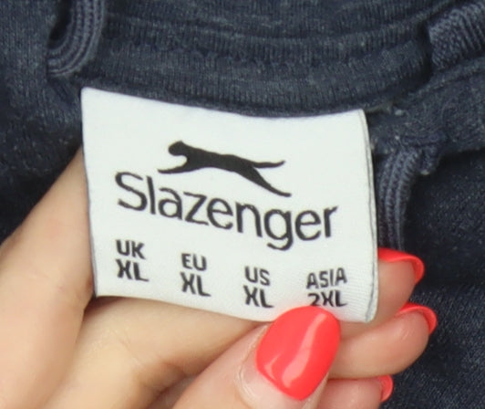 Slazenger Men's Blue XL Pullover Hoodie Logo Fleece Pockets