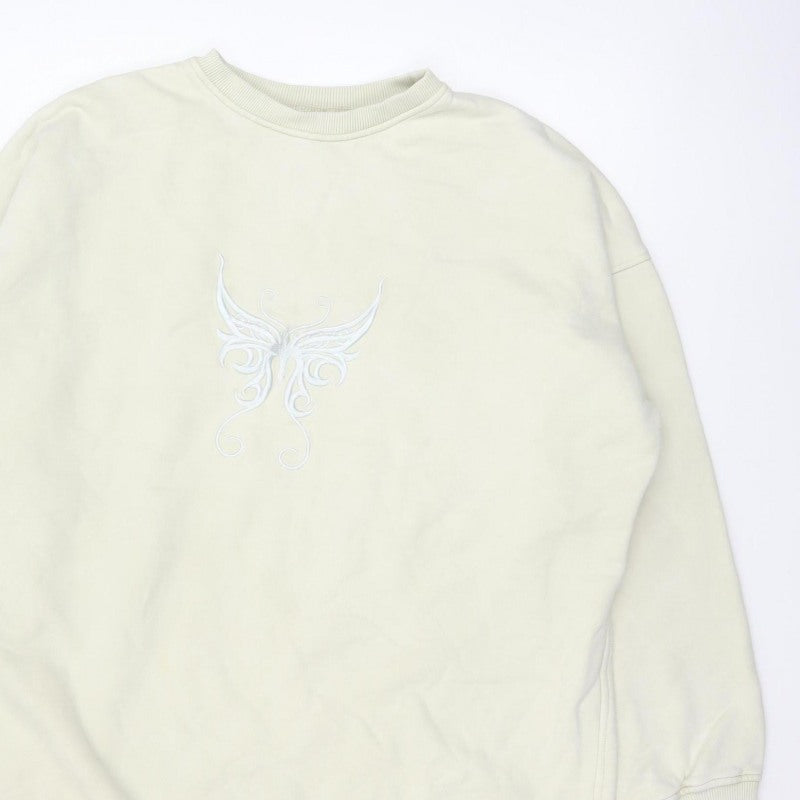 Motel Women’s Ivory XS Oversized Embroidered Tribal Sweatshirt