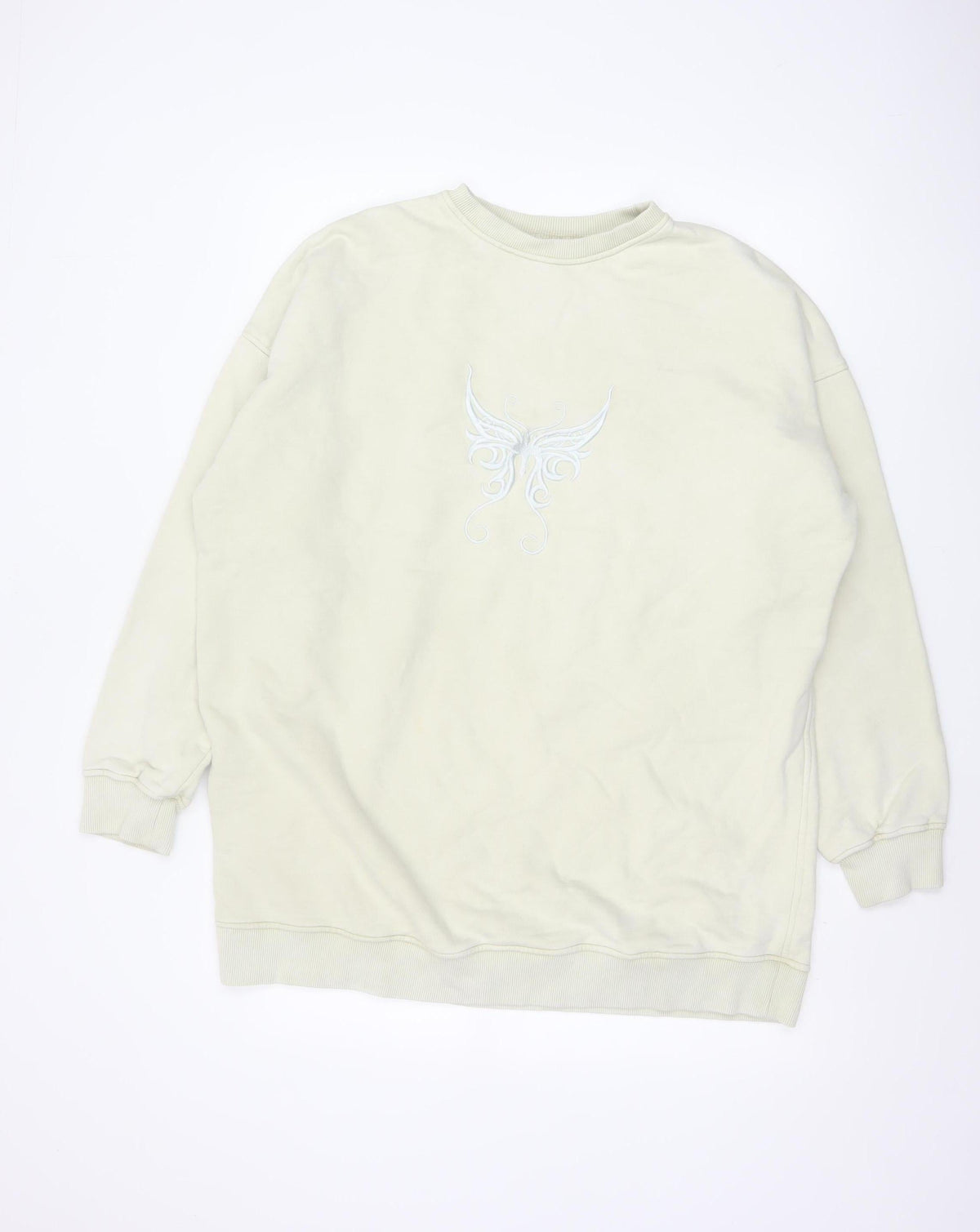 Motel Women’s Ivory XS Oversized Embroidered Tribal Sweatshirt