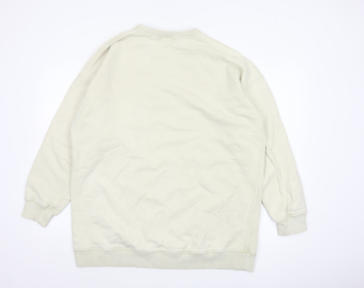 Motel Women’s Ivory XS Oversized Embroidered Tribal Sweatshirt