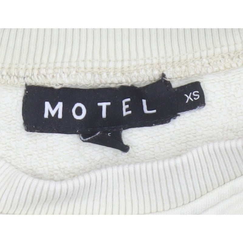 Motel Women’s Ivory XS Oversized Embroidered Tribal Sweatshirt