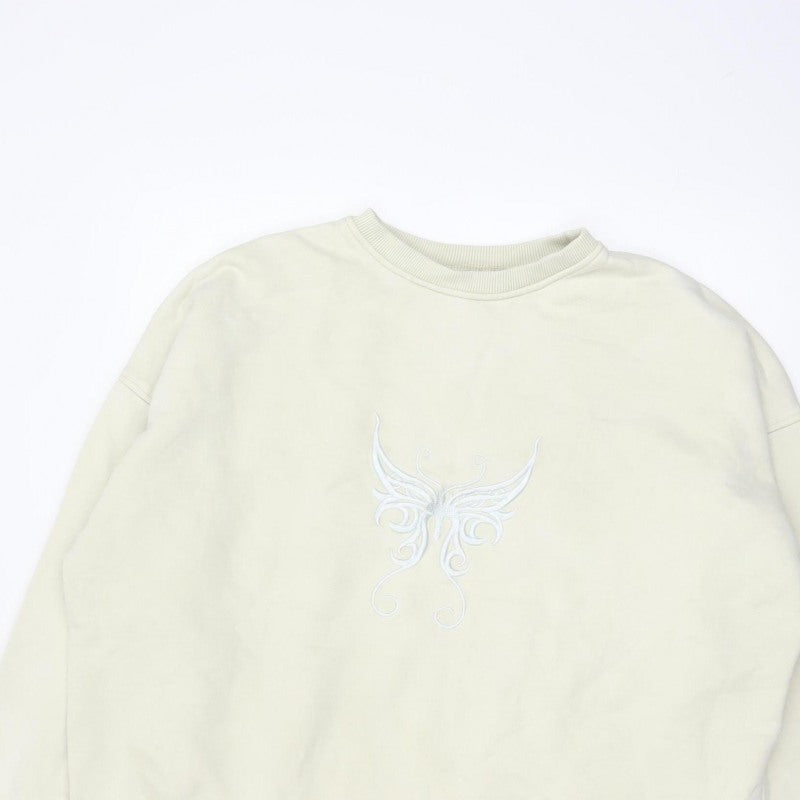 Motel Women’s Ivory XS Oversized Embroidered Tribal Sweatshirt