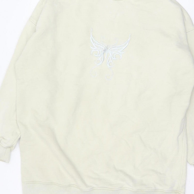 Motel Women’s Ivory XS Oversized Embroidered Tribal Sweatshirt