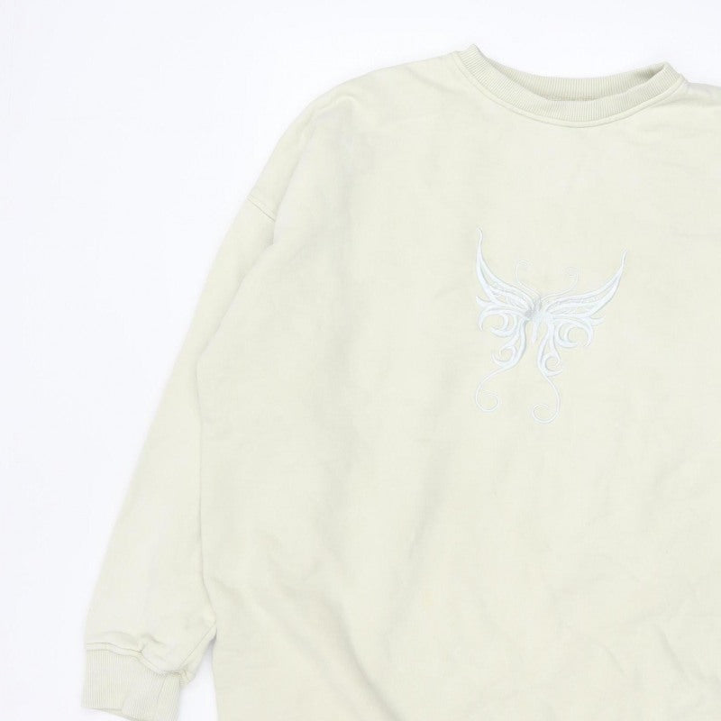 Motel Women’s Ivory XS Oversized Embroidered Tribal Sweatshirt