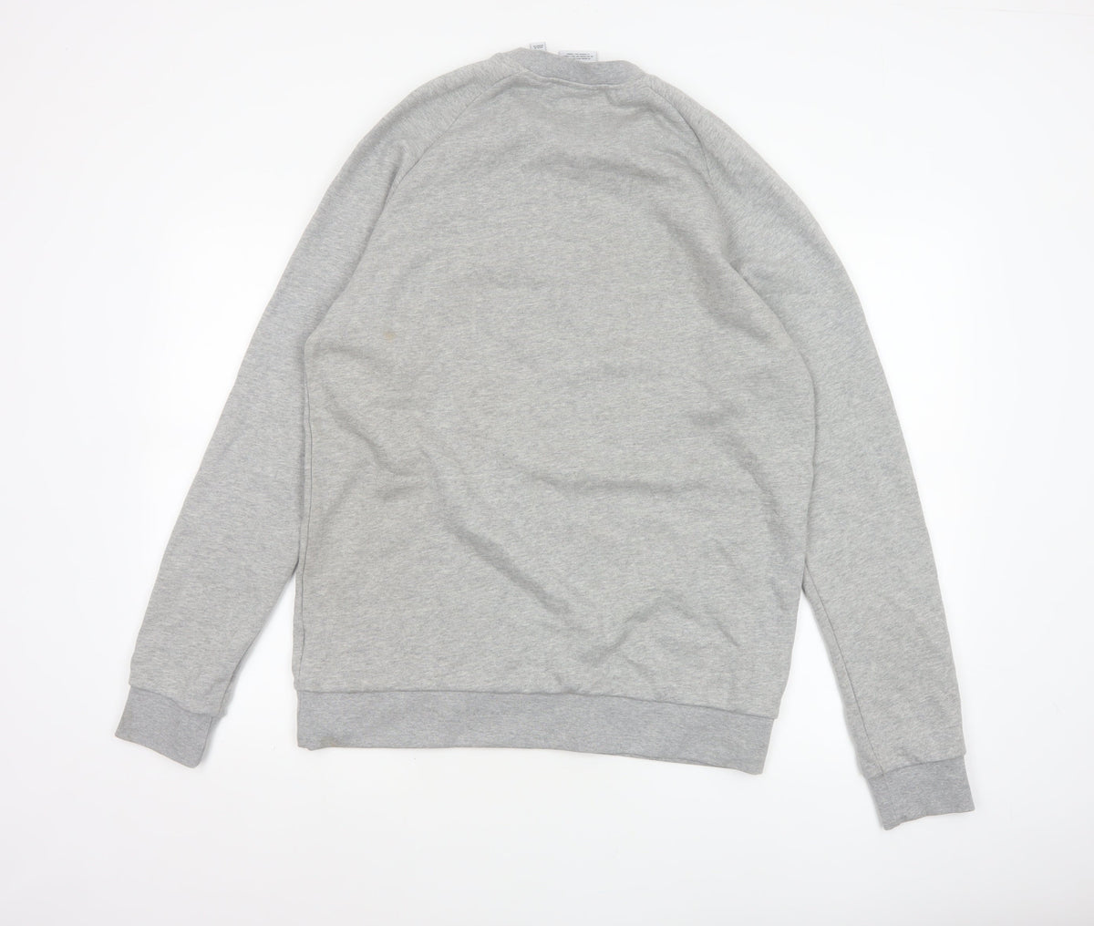 adidas Men Grey M Crew Neck Pullover Logo Graphic Sweatshirt