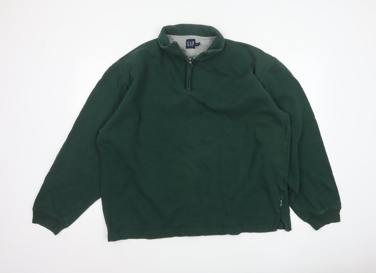 GAP Men's Green XL 1/4 Zip Fleece Pullover Sweatshirt
