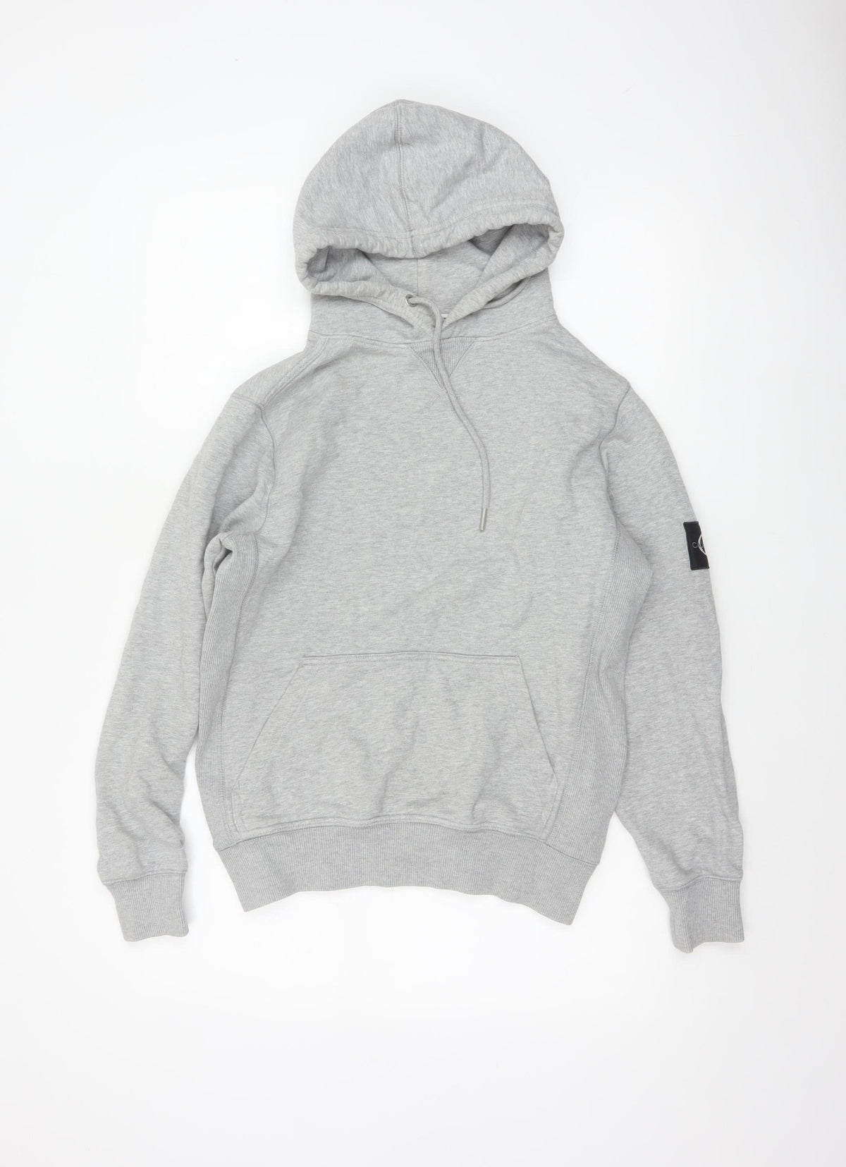 Calvin Klein Jeans Men Grey XS Pullover Hoodie Logo Pocket
