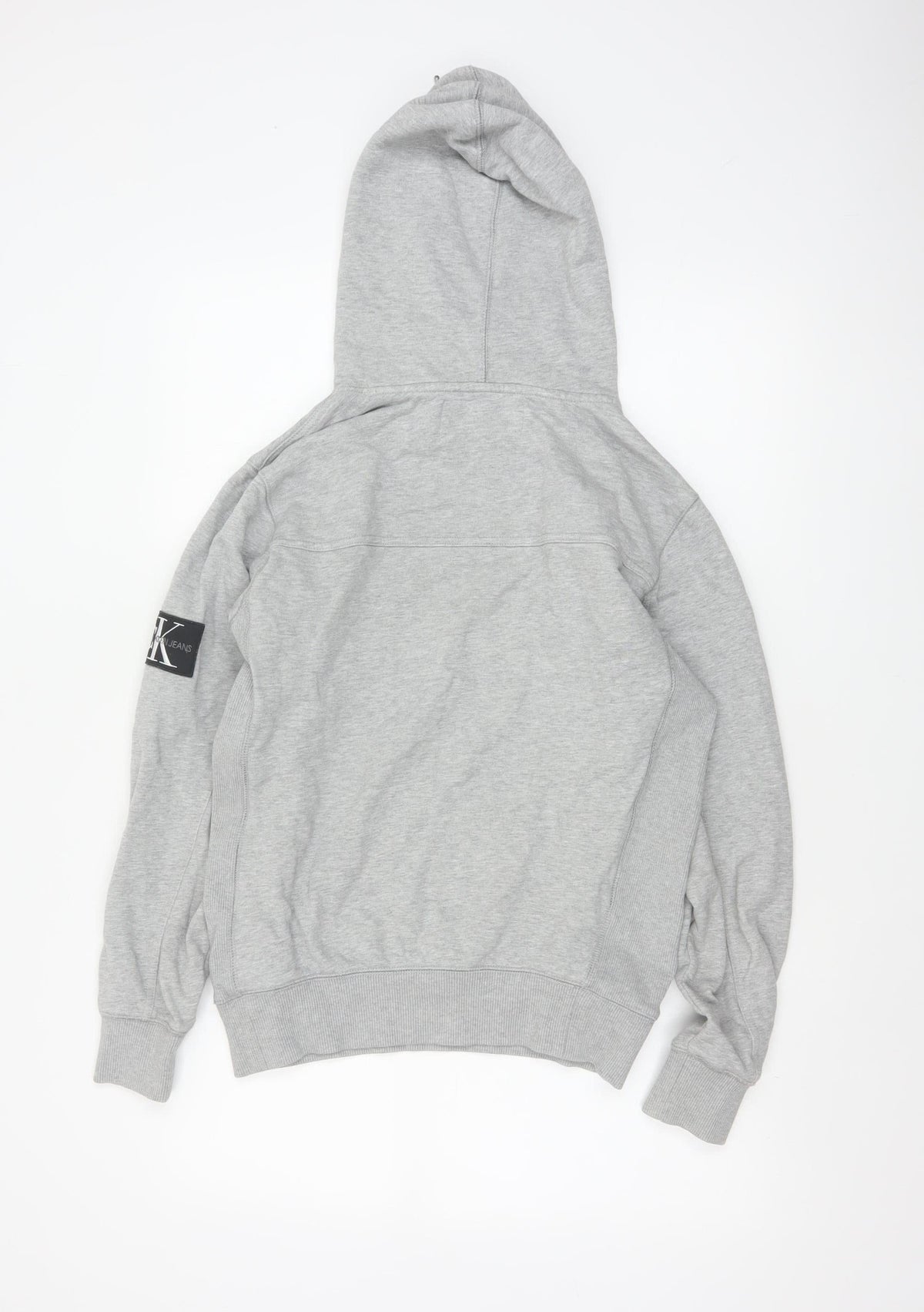 Calvin Klein Jeans Men Grey XS Pullover Hoodie Logo Pocket