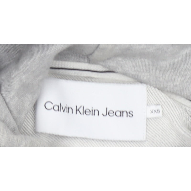 Calvin Klein Jeans Men Grey XS Pullover Hoodie Logo Pocket