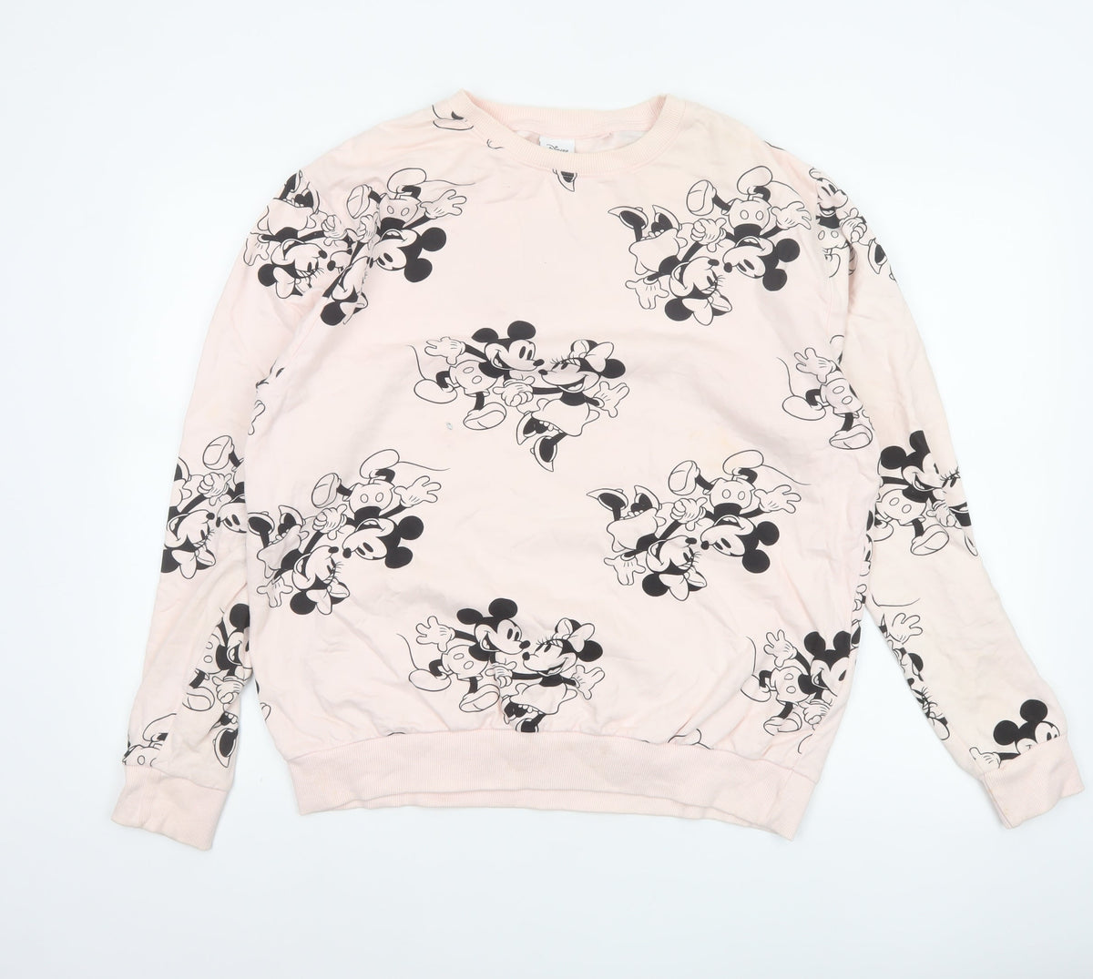 Disney Women Pink Size 12 L Mickey Minnie Cotton Pullover Sweatshirt