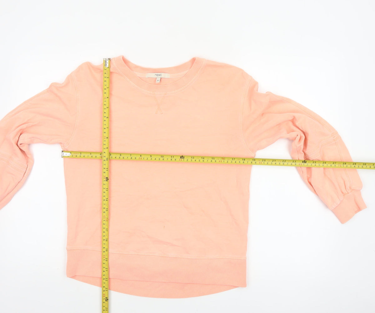 Next Women Pink UK 6 XS Pullover Sweatshirt Balloon Sleeve Cotton