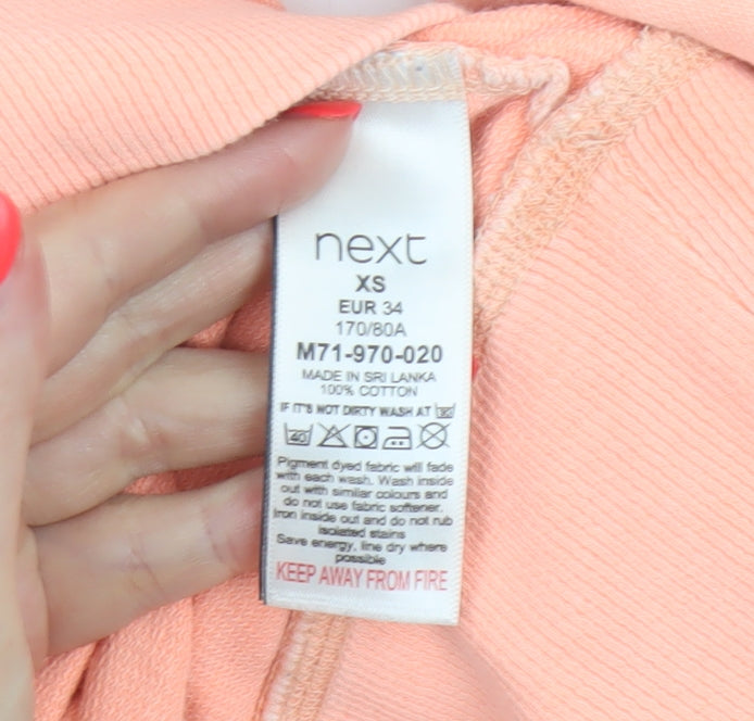 Next Women Pink UK 6 XS Pullover Sweatshirt Balloon Sleeve Cotton