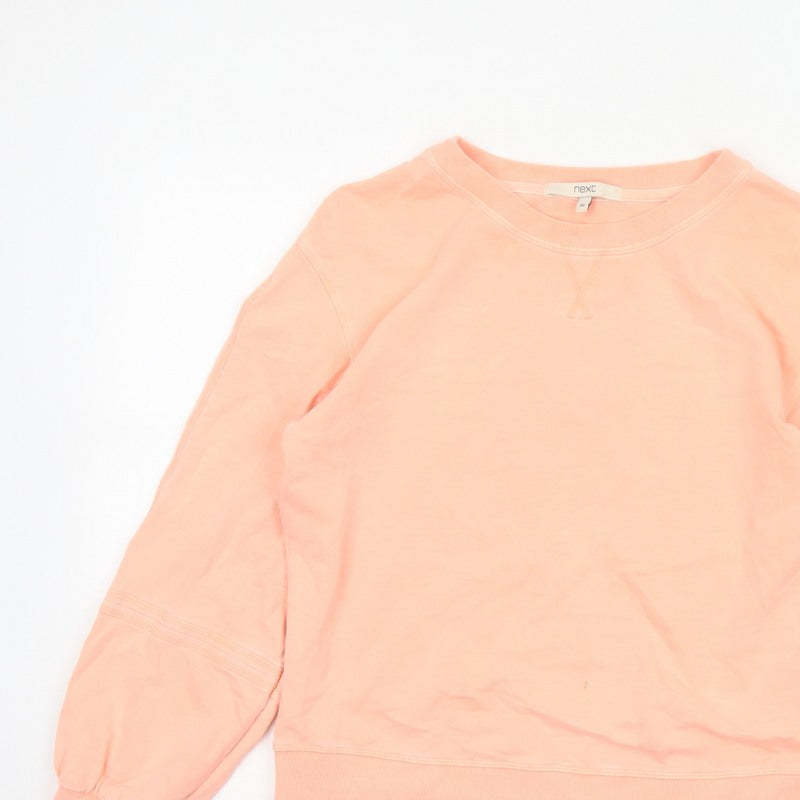 Next Women Pink UK 6 XS Pullover Sweatshirt Balloon Sleeve Cotton