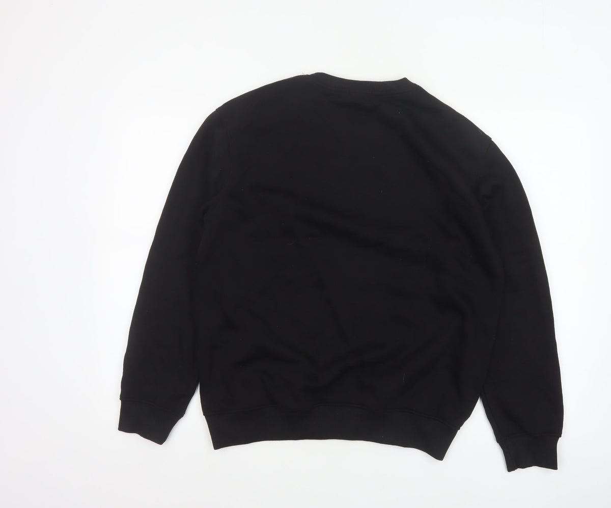 PrettyLittleThing Men’s Black M Crew Neck Pullover Fleece Sweatshirt