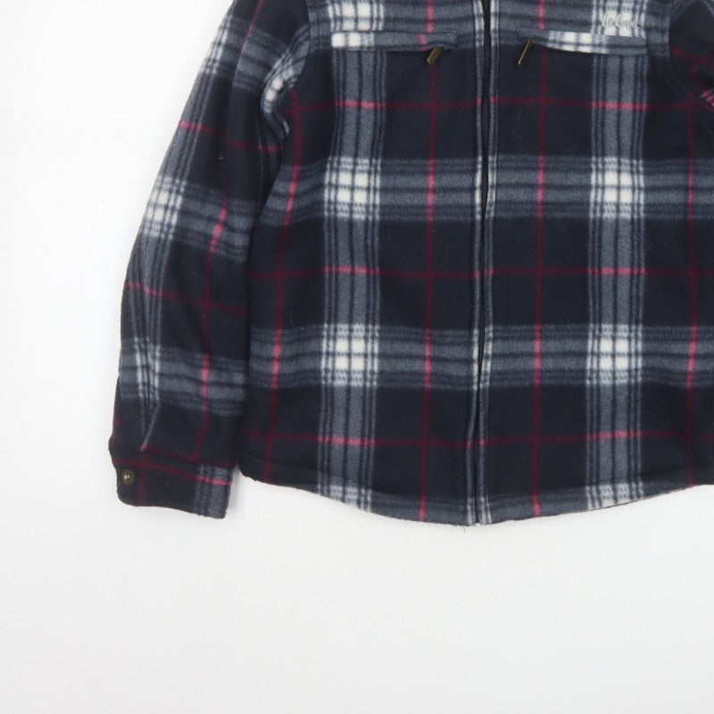 Lee Cooper Boys Navy Plaid Fleece Lined Zip Jacket Age 11-12 Years