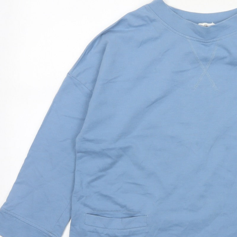Mistral Women’s Blue Size 12 Cotton Long Sleeve Pocket Jersey Top
