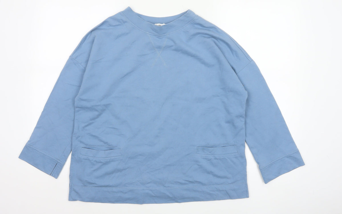 Mistral Women’s Blue Size 12 Cotton Long Sleeve Pocket Jersey Top