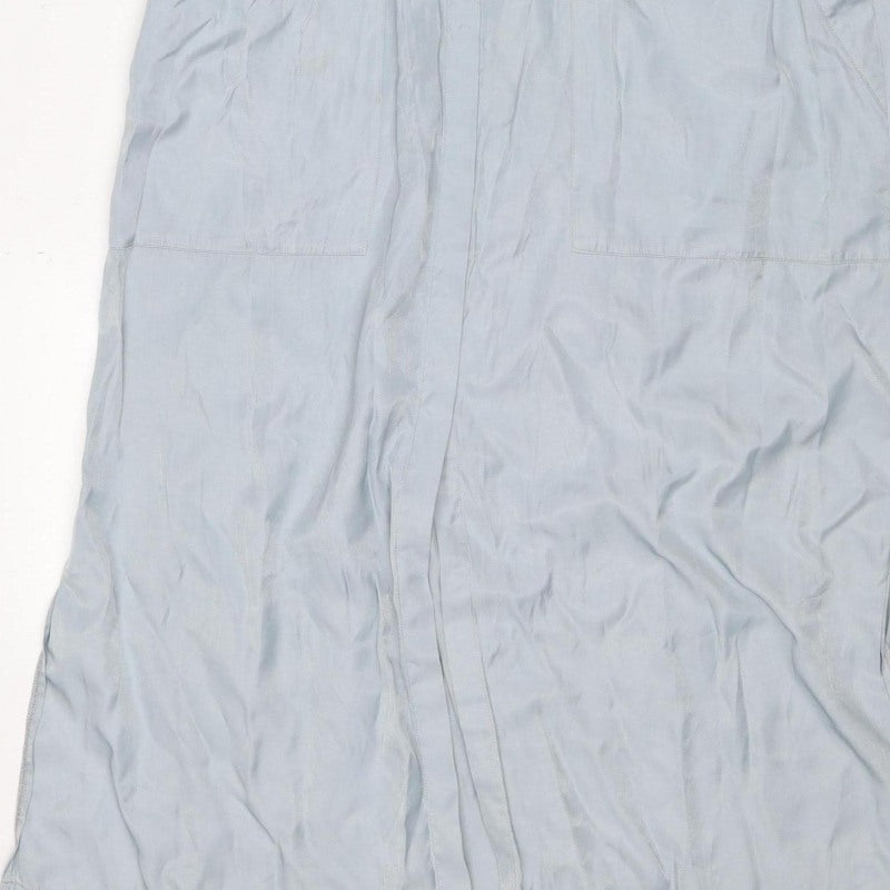 Honey & Koko Women's Blue S Long Belted Shirt Dress Pockets