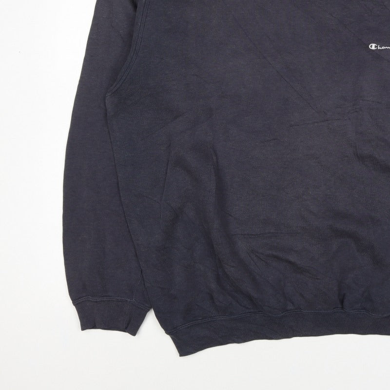 Champion Men Blue XL Vintage Crew Neck Logo Pullover Sweatshirt