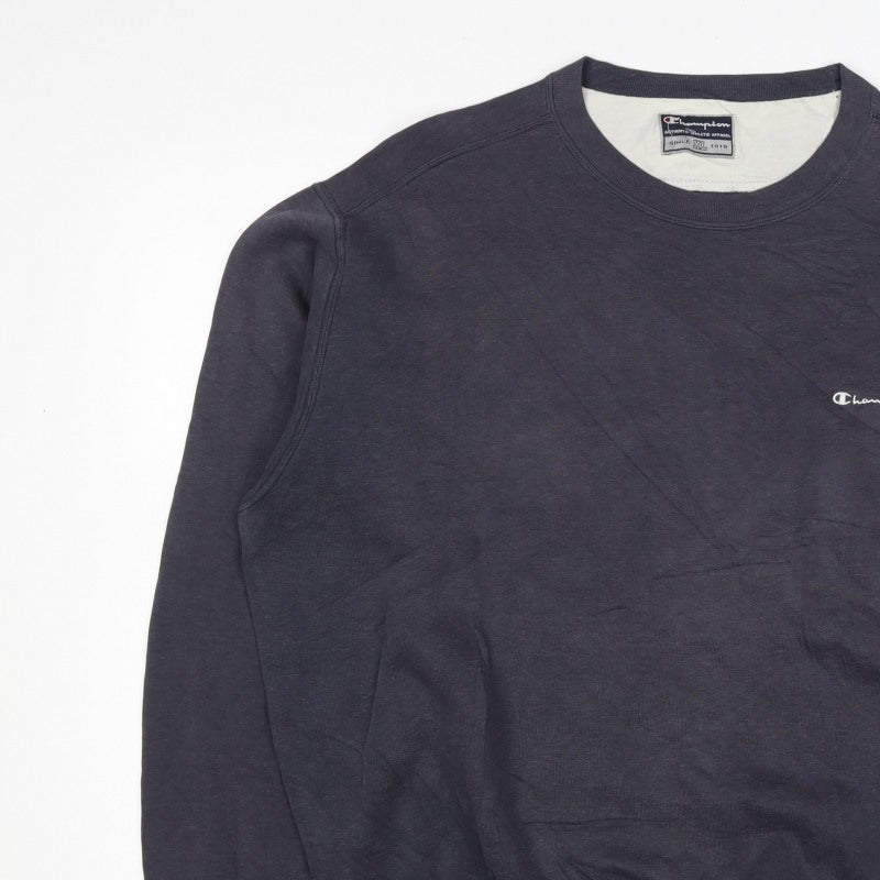 Champion Men Blue XL Vintage Crew Neck Logo Pullover Sweatshirt