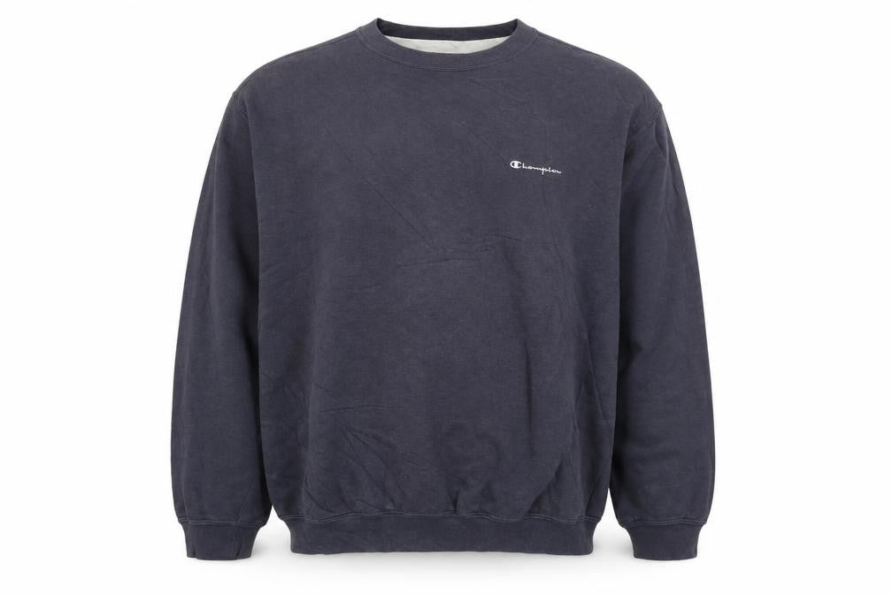 Champion Men Blue XL Vintage Crew Neck Logo Pullover Sweatshirt