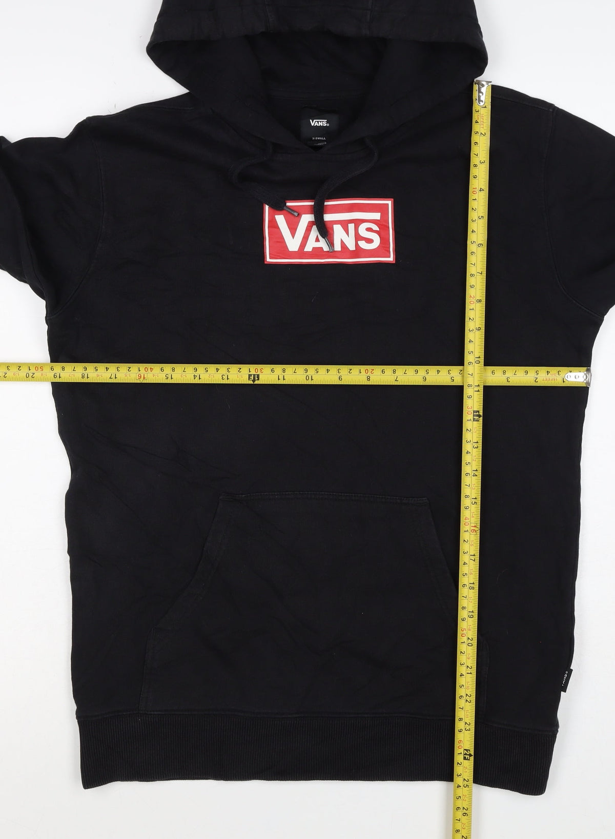 Vans Men's Black XS Pullover Logo Hoodie Cotton Skateboarding