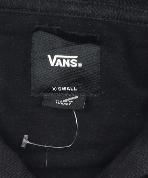 Vans Men's Black XS Pullover Logo Hoodie Cotton Skateboarding