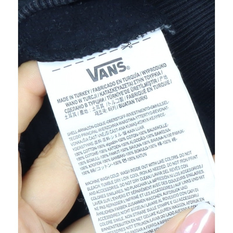 Vans Men's Black XS Pullover Logo Hoodie Cotton Skateboarding