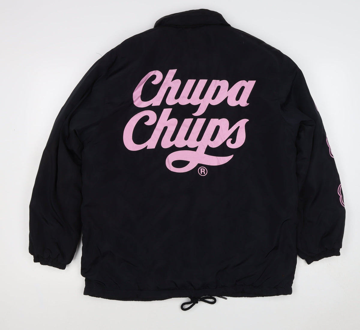 Chupa Chups Women’s Black Pink Logo Padded Jacket M Retro