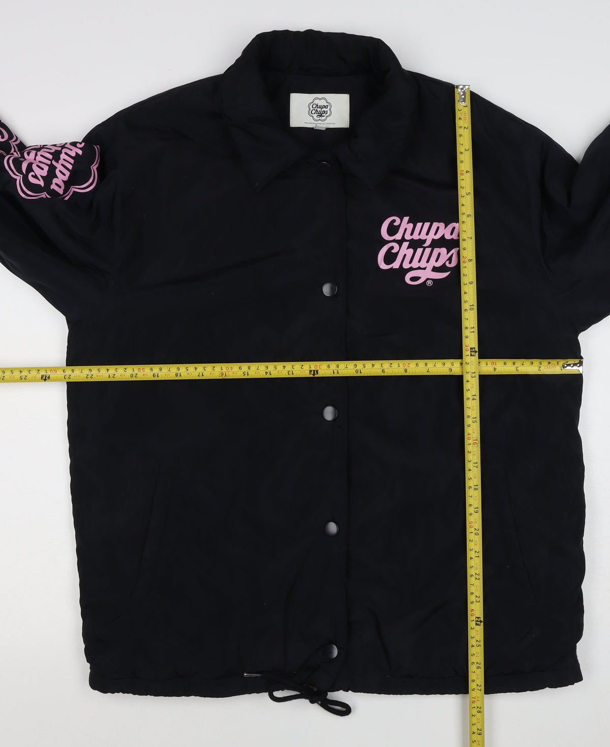 Chupa Chups Women’s Black Pink Logo Padded Jacket M Retro