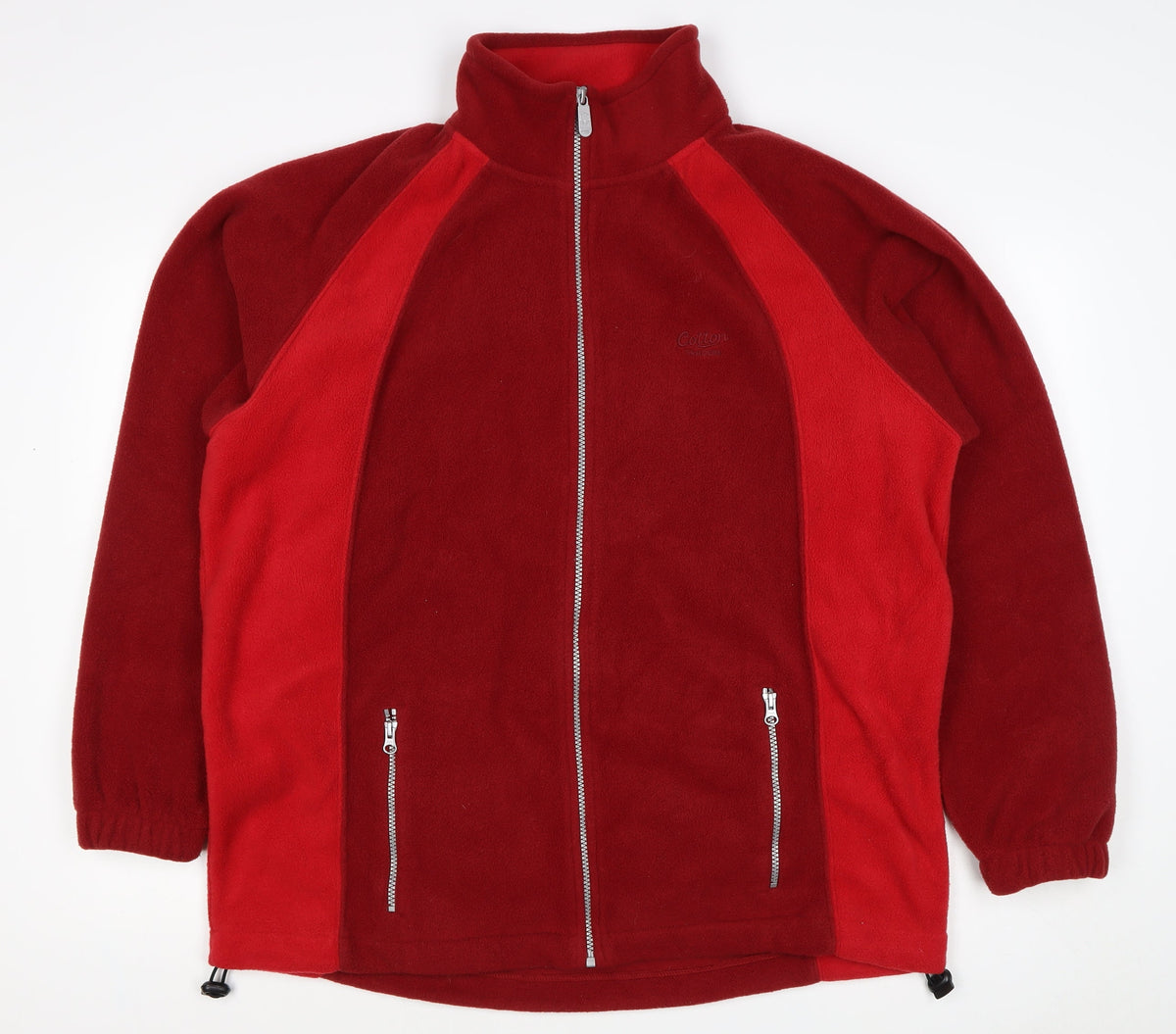 Cotton Traders Men's Red XL Fleece Full Zip Jacket Zipped Pockets