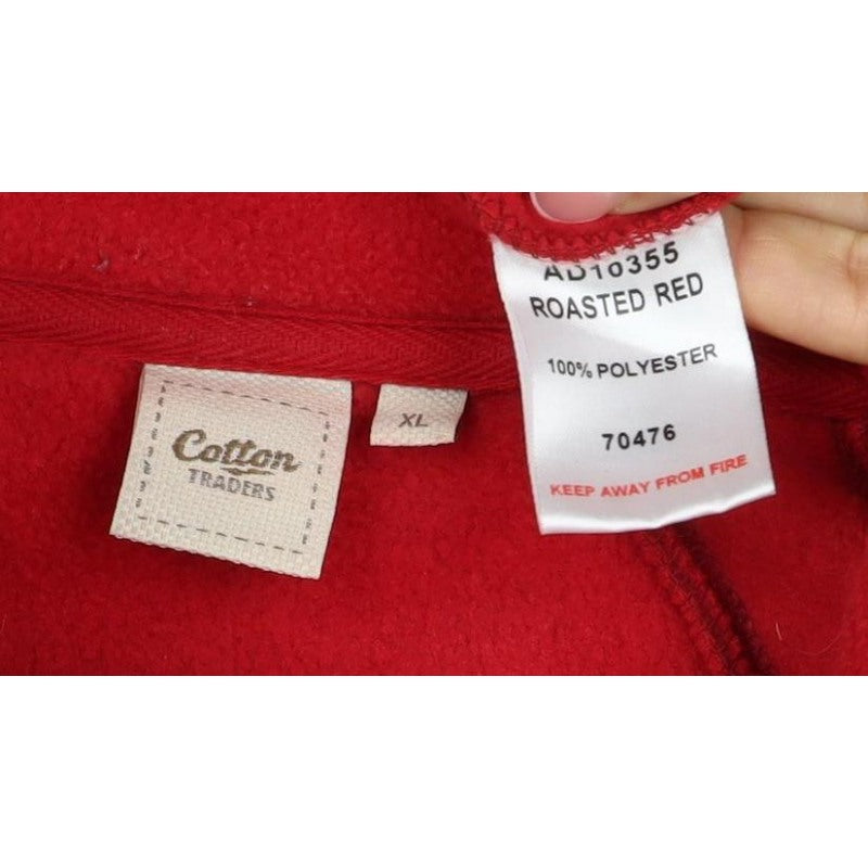 Cotton Traders Men's Red XL Fleece Full Zip Jacket Zipped Pockets