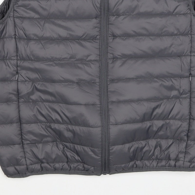 Brave Soul Men Grey M Quilted Puffer Gilet Padded Full Zip Waistcoat