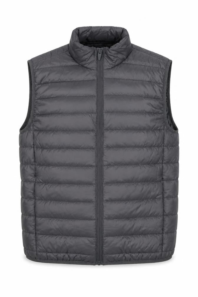 Brave Soul Men Grey M Quilted Puffer Gilet Padded Full Zip Waistcoat