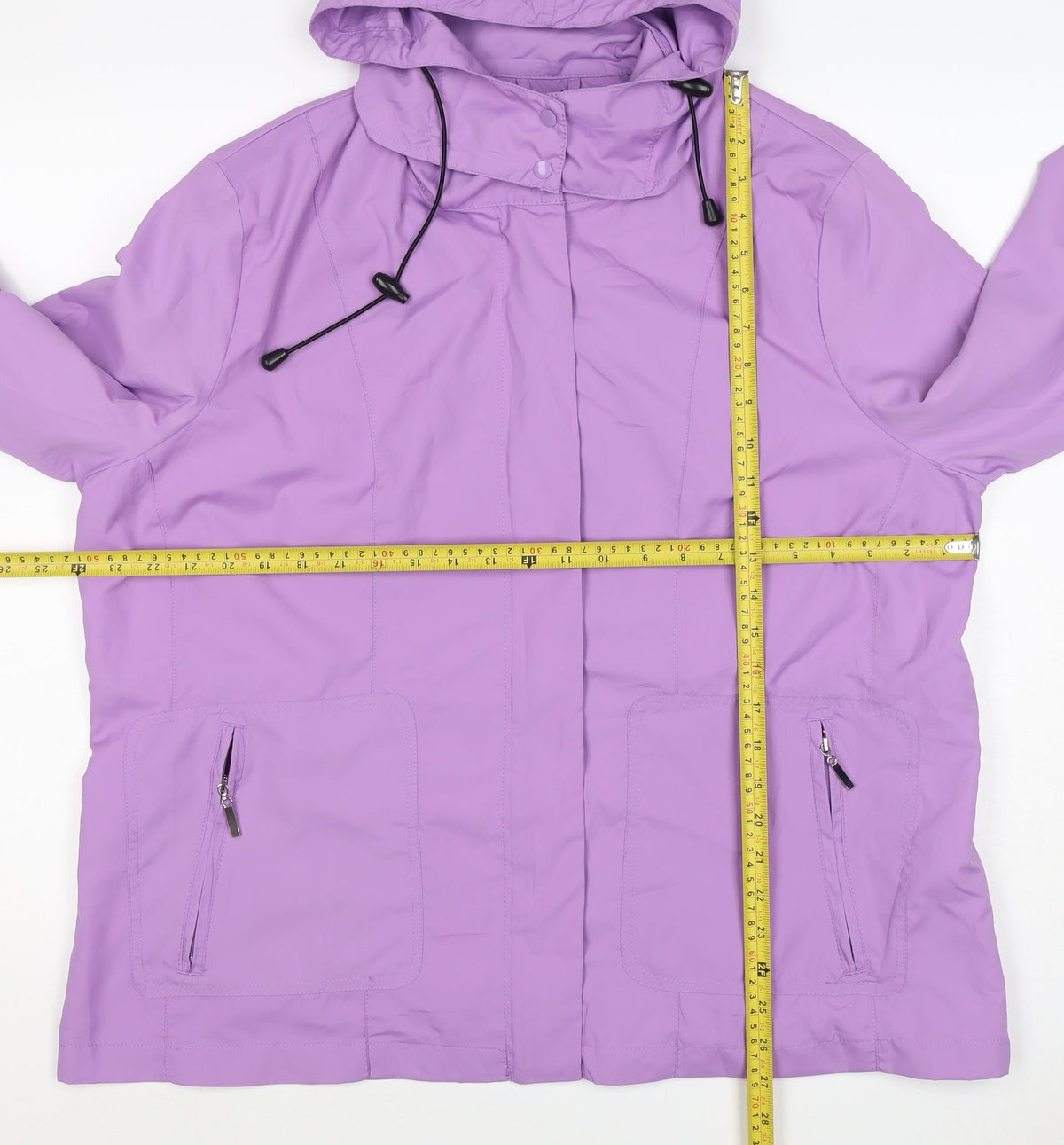 Damart Women’s Purple UK 18 Hooded Rain Jacket Zip Pockets