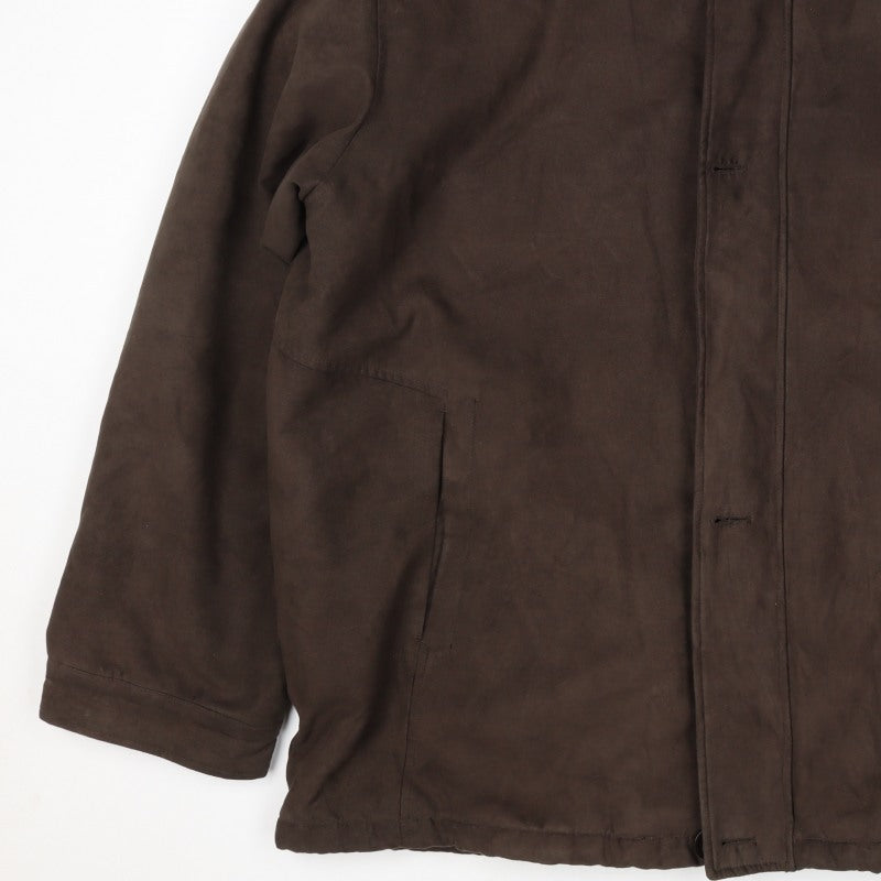 Escape Unisex Adults Brown 3XL Faux Leather Trim Lined Jacket