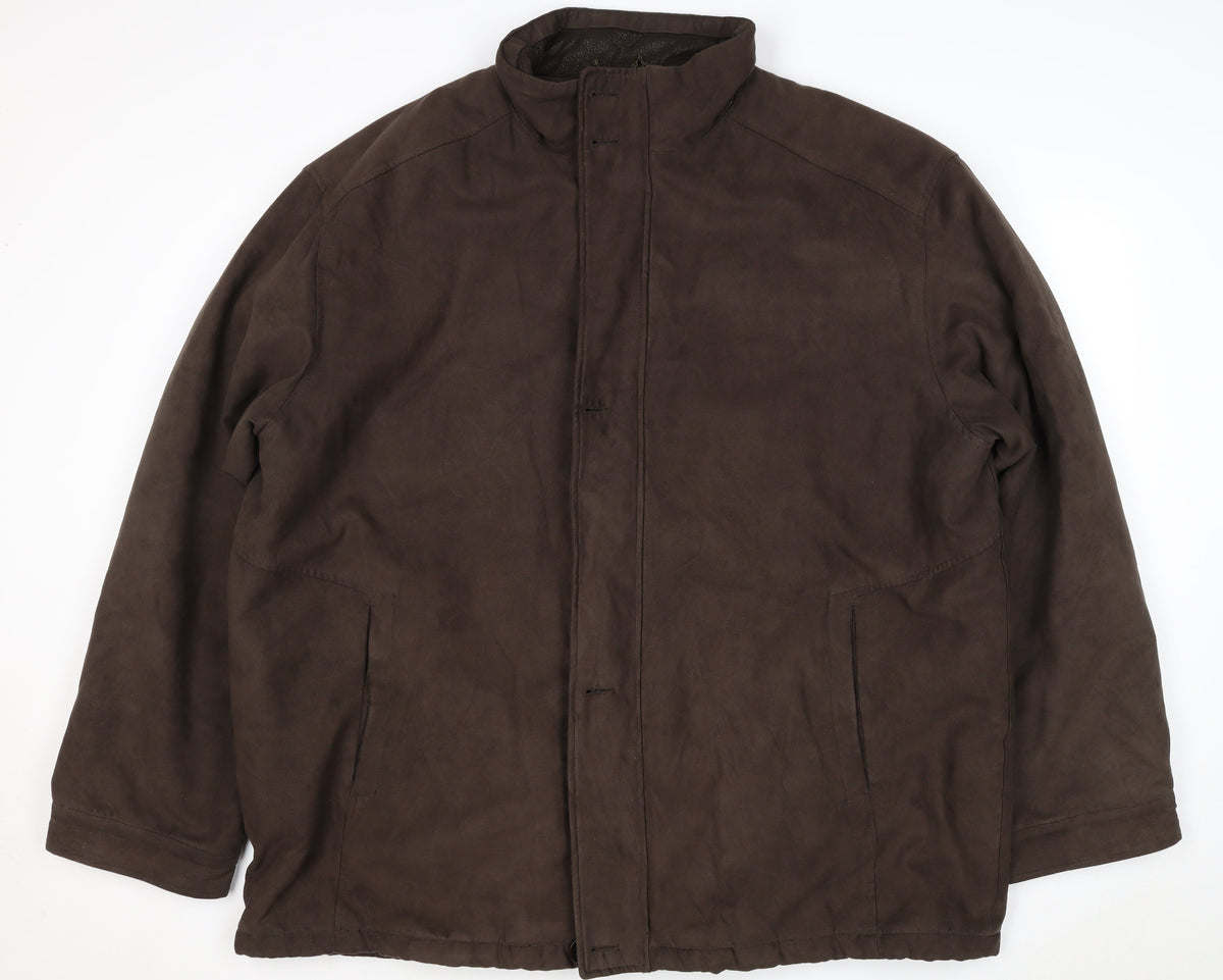 Escape Unisex Adults Brown 3XL Faux Leather Trim Lined Jacket