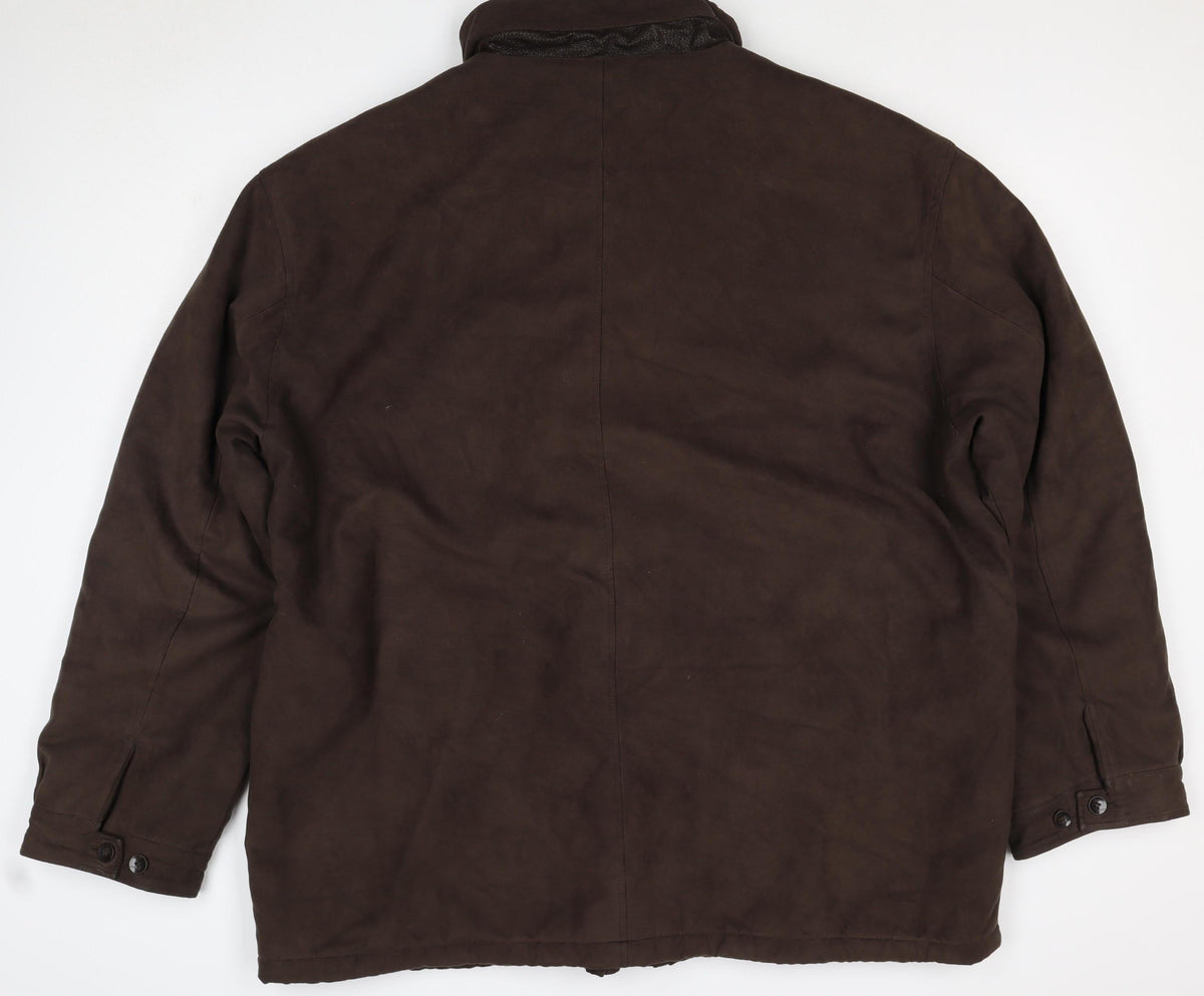 Escape Unisex Adults Brown 3XL Faux Leather Trim Lined Jacket