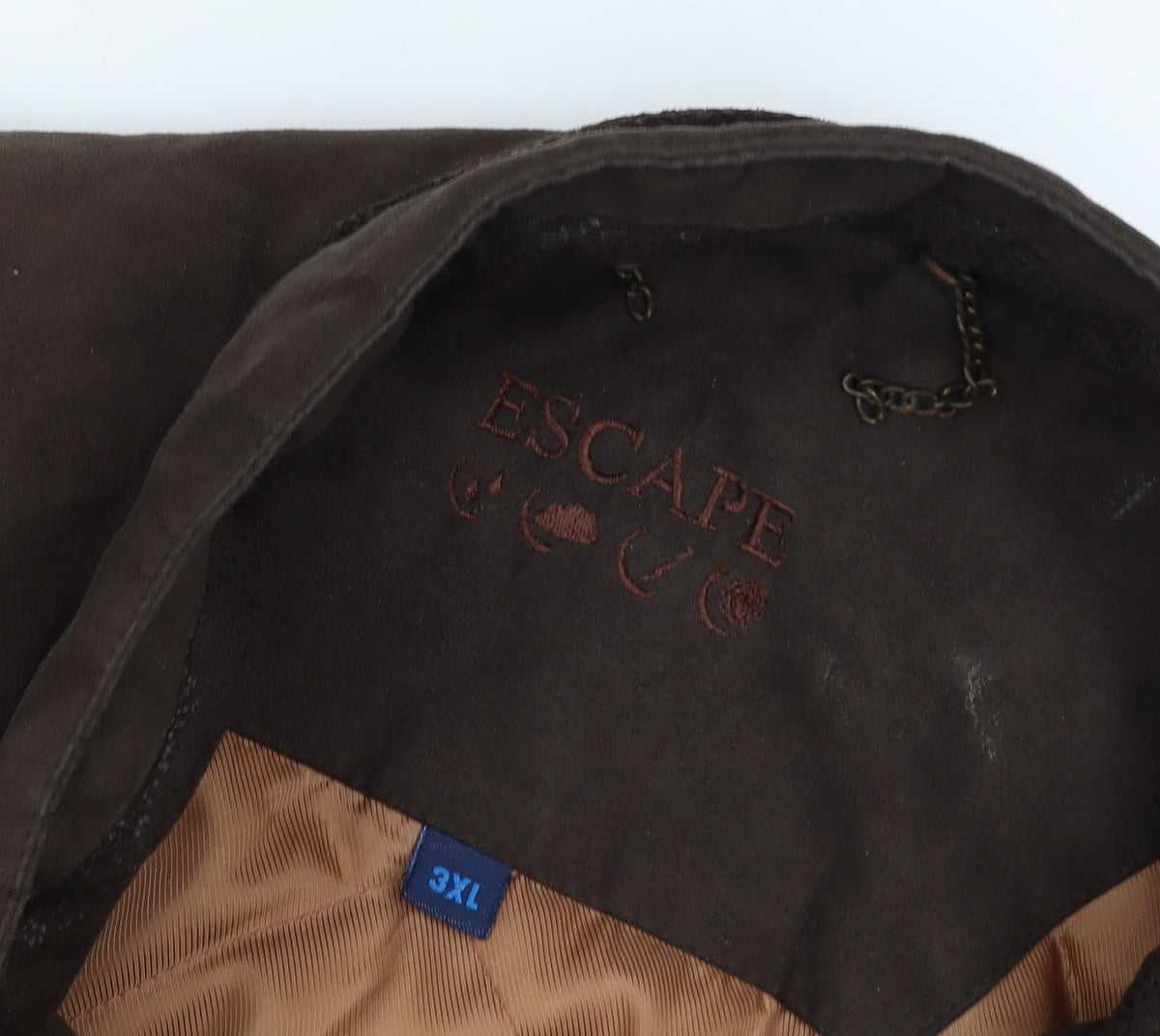 Escape Unisex Adults Brown 3XL Faux Leather Trim Lined Jacket