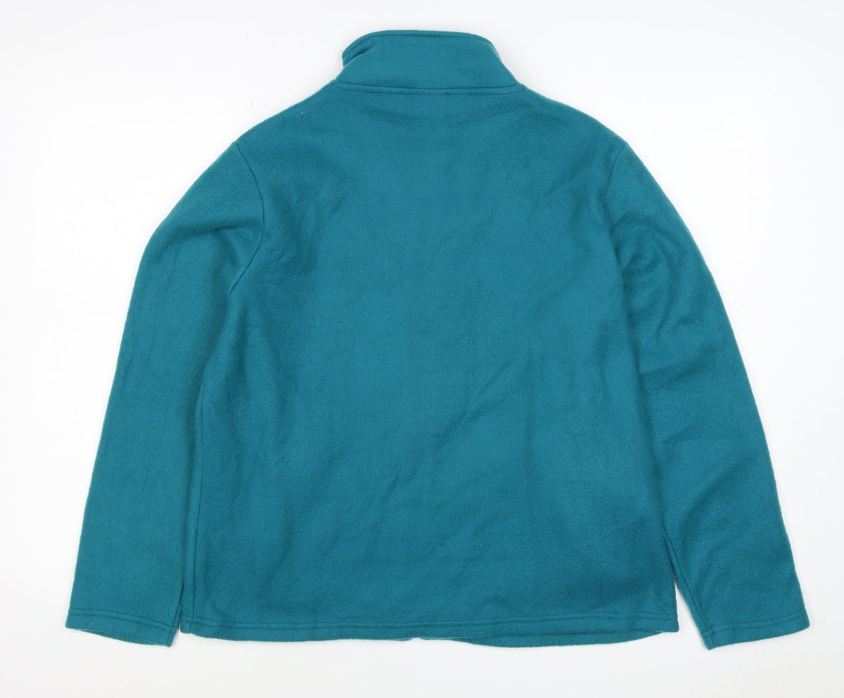 Anne de Lançay Women’s Blue S Floral Embroidered Full Zip Fleece Jacket